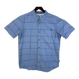 Jack O'Neill Collection Mens XL Blue Striped Short Sleeve Button Up Casual Shirt